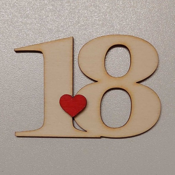 číslo 18 srdce