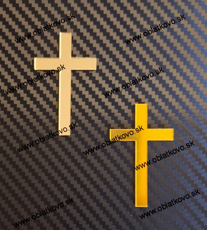 Krížik 6cm - zlatý plast