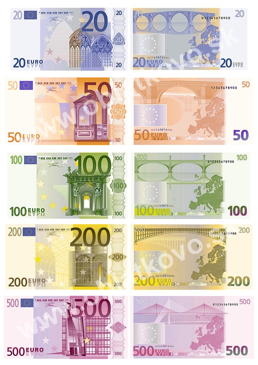euro bankovky
