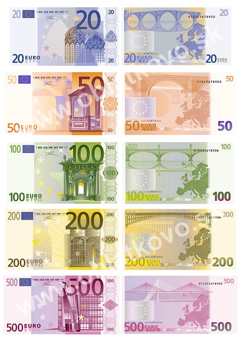 euro bankovky