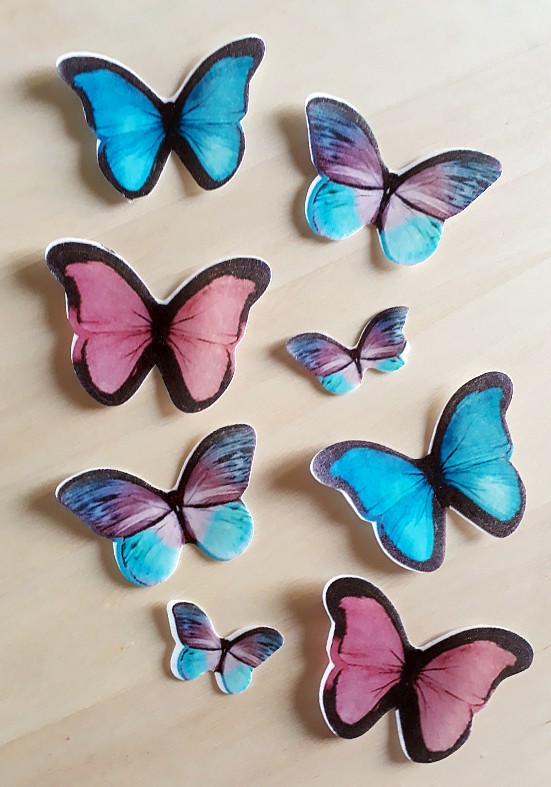 Motýle farebné I (sada 8ks)
