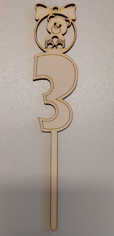 zápich macko číslo 3